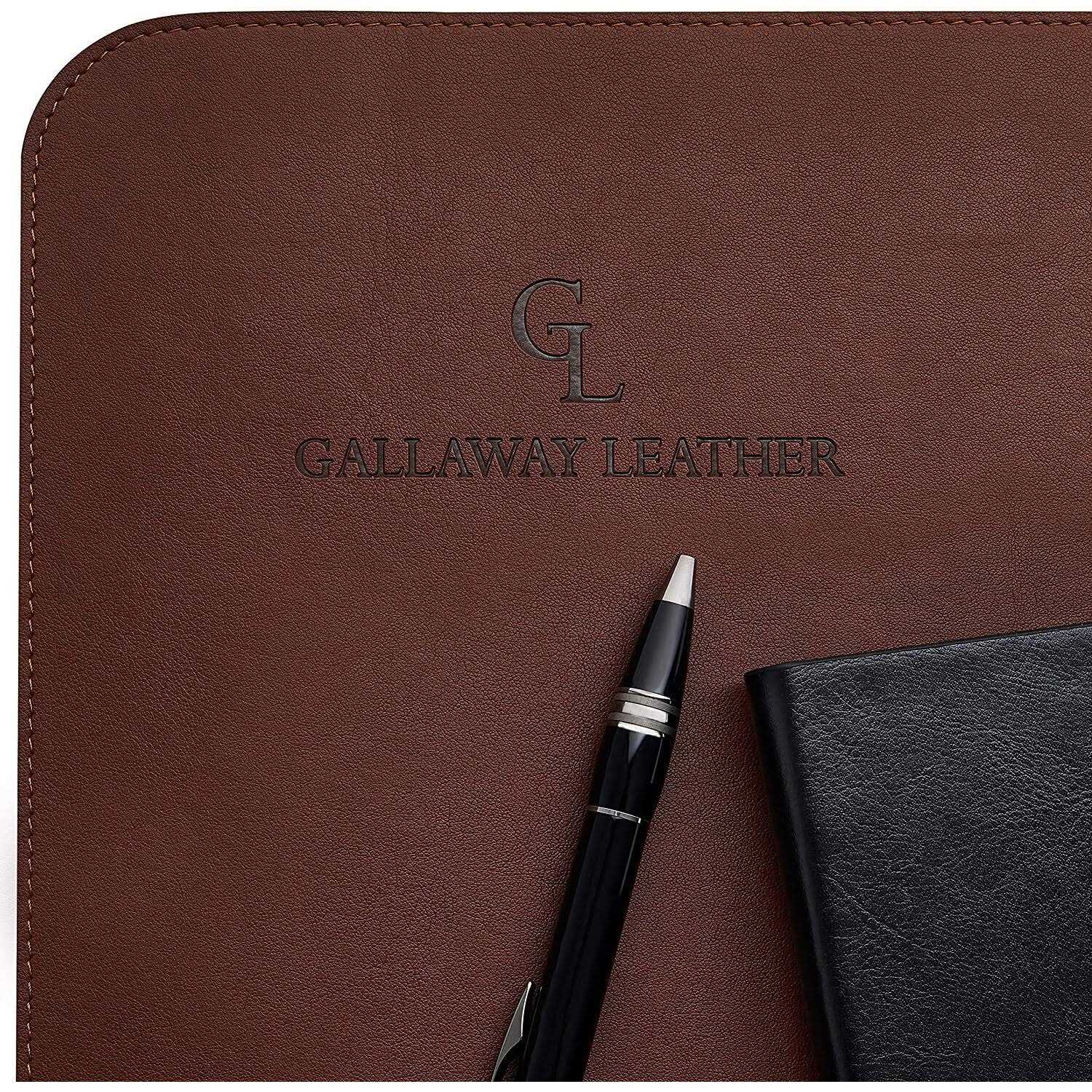 Gallaway Leather Mat Office Desk Pad Large 36 x 17 Dark Brown Desk Mats on Top of Desks - Image 4