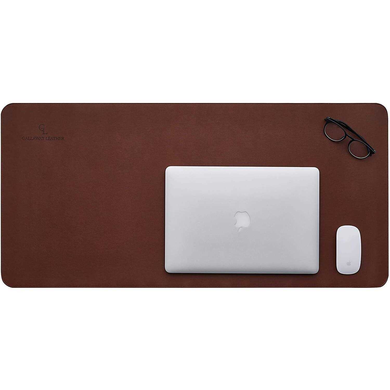 Gallaway Leather Mat Office Desk Pad Large 36 x 17 Dark Brown Desk Mats on Top of Desks - Image 5