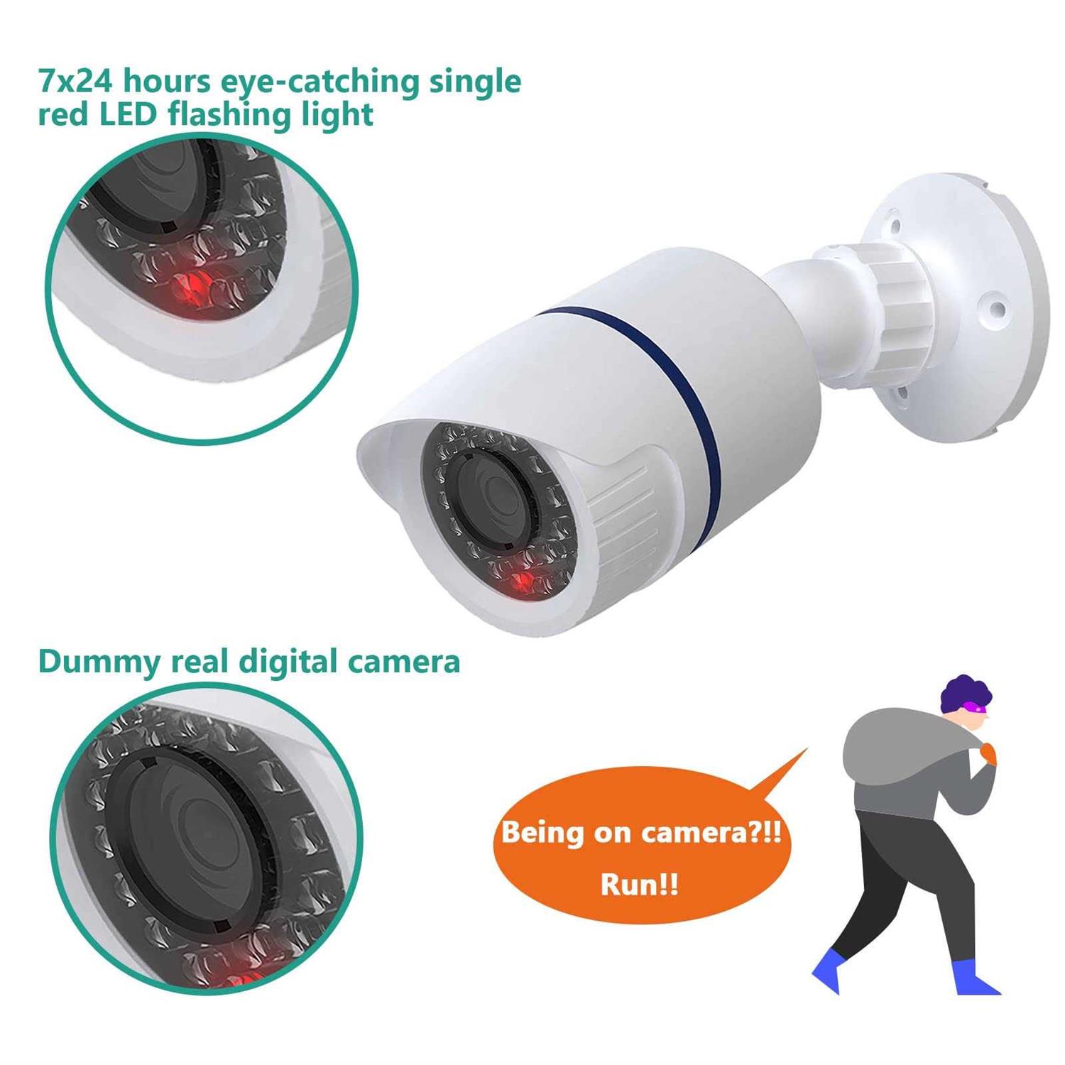 Wali Dummy Fake Camera Surveillance Security CCTV Dome Camera Indoor Outdoor Camera - Image 3
