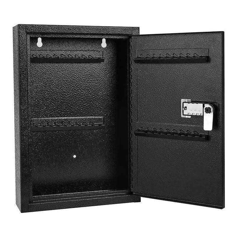 Key Cabinet Wall Mount Key Storage Lock Box with Combination Lock Steel Key Box Holder for Wall 40 Key Hooks Black - Image 3