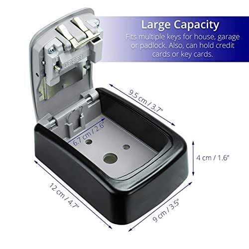 Key Lock Box for Outside Rudy Run Wall Mount Lockbox for House Keys Outdoor - Image 4