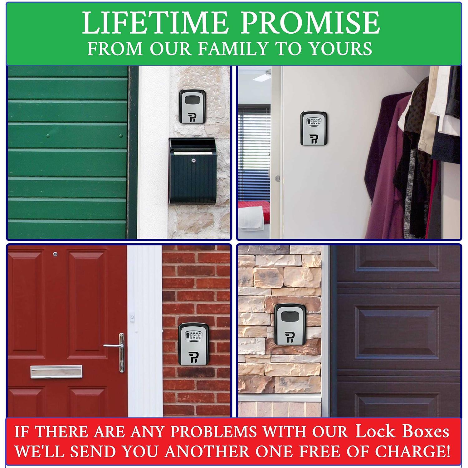 Key Lock Box for Outside Rudy Run Wall Mount Lockbox for House Keys Outdoor - Image 4