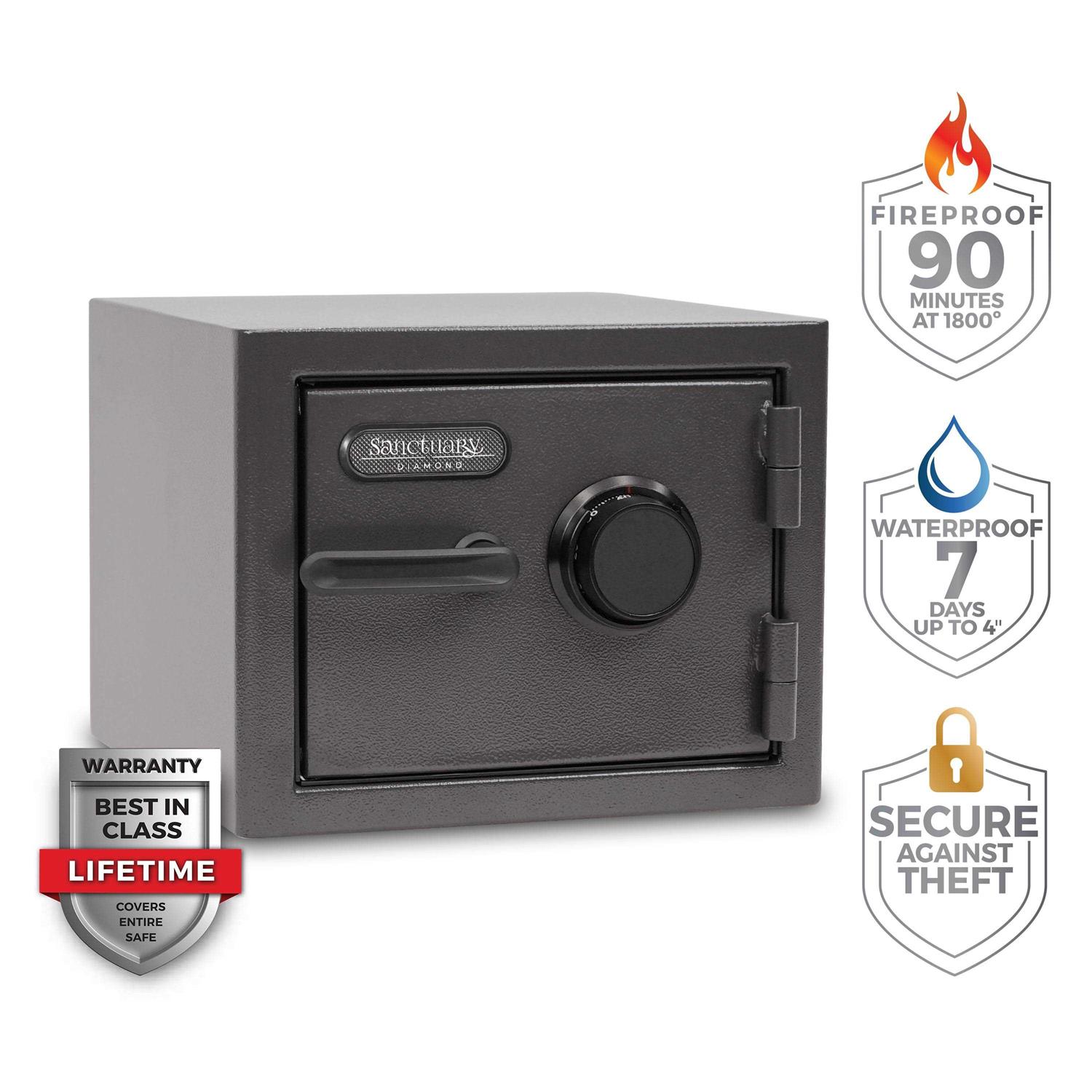 Sanctuary Diamond Fireproof/Waterproof Home & Office Safe with Combination Lock - Image 5