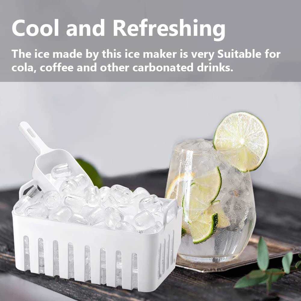 Joy Pebble Ice Maker Countertop Efficient Ice Maker Machine 26Lbs/24Hrs 9 Cubes Ready in 8 Mins - Image 3