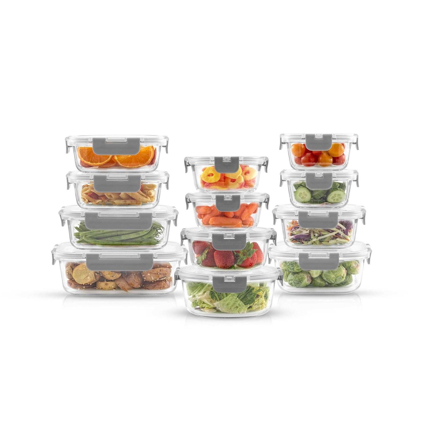 JoyJolt JoyFul 24-Piece Glass Storage Containers with Leakproof Lids Set - Image 5