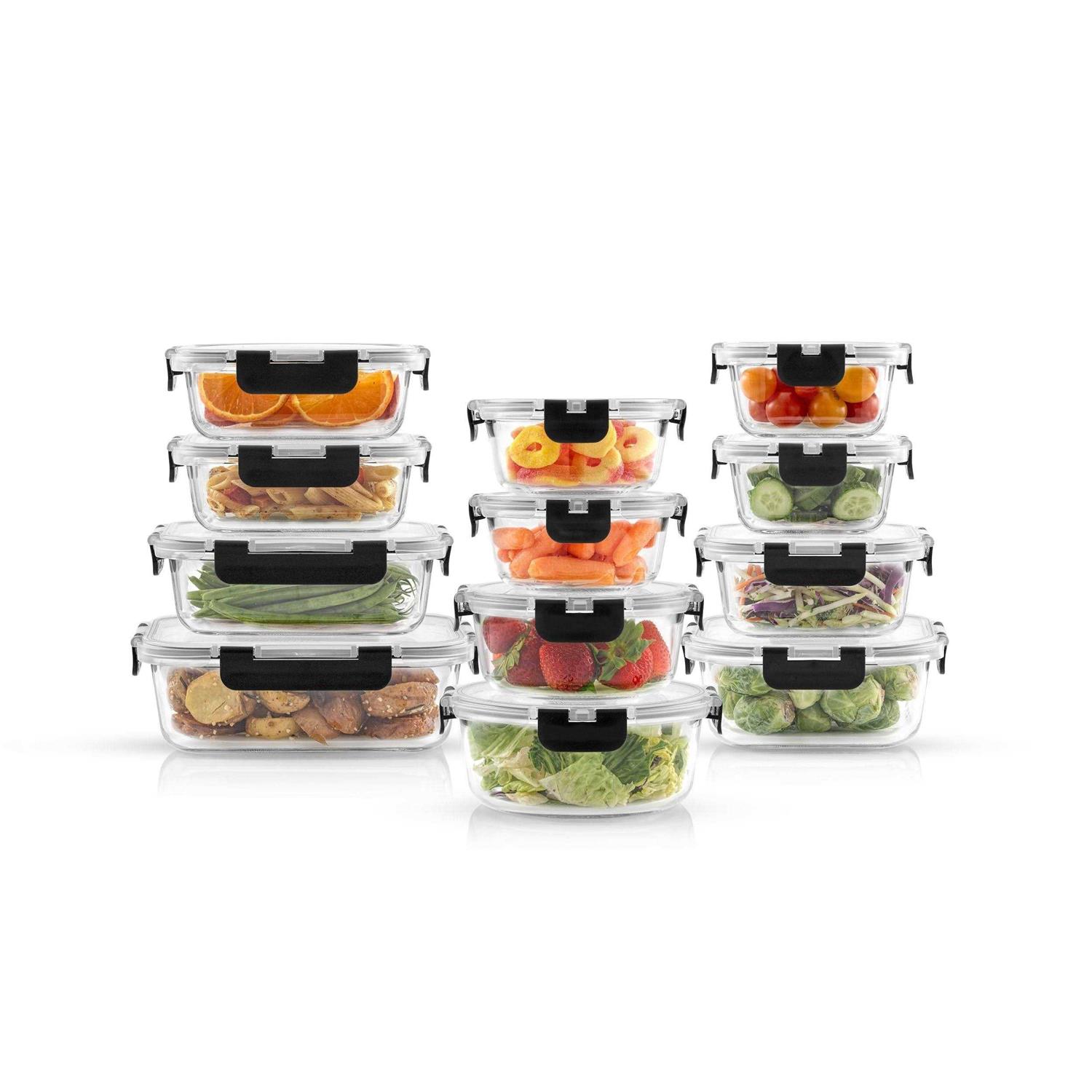 JoyJolt JoyFul 24-Piece Glass Storage Containers with Leakproof Lids Set - Image 4