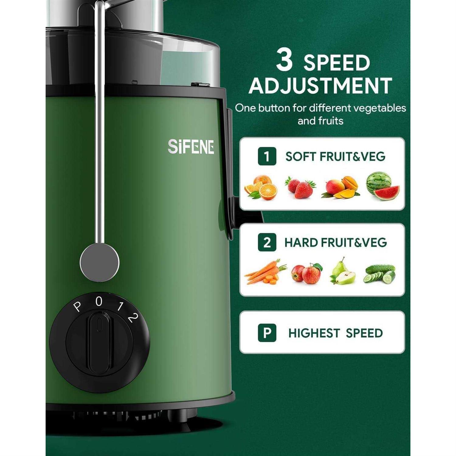 Juicer SiFENE 500w Big Mouth Centrifugal Juicer, Juice Vegetable and Fruit 3-Speed - Image 3