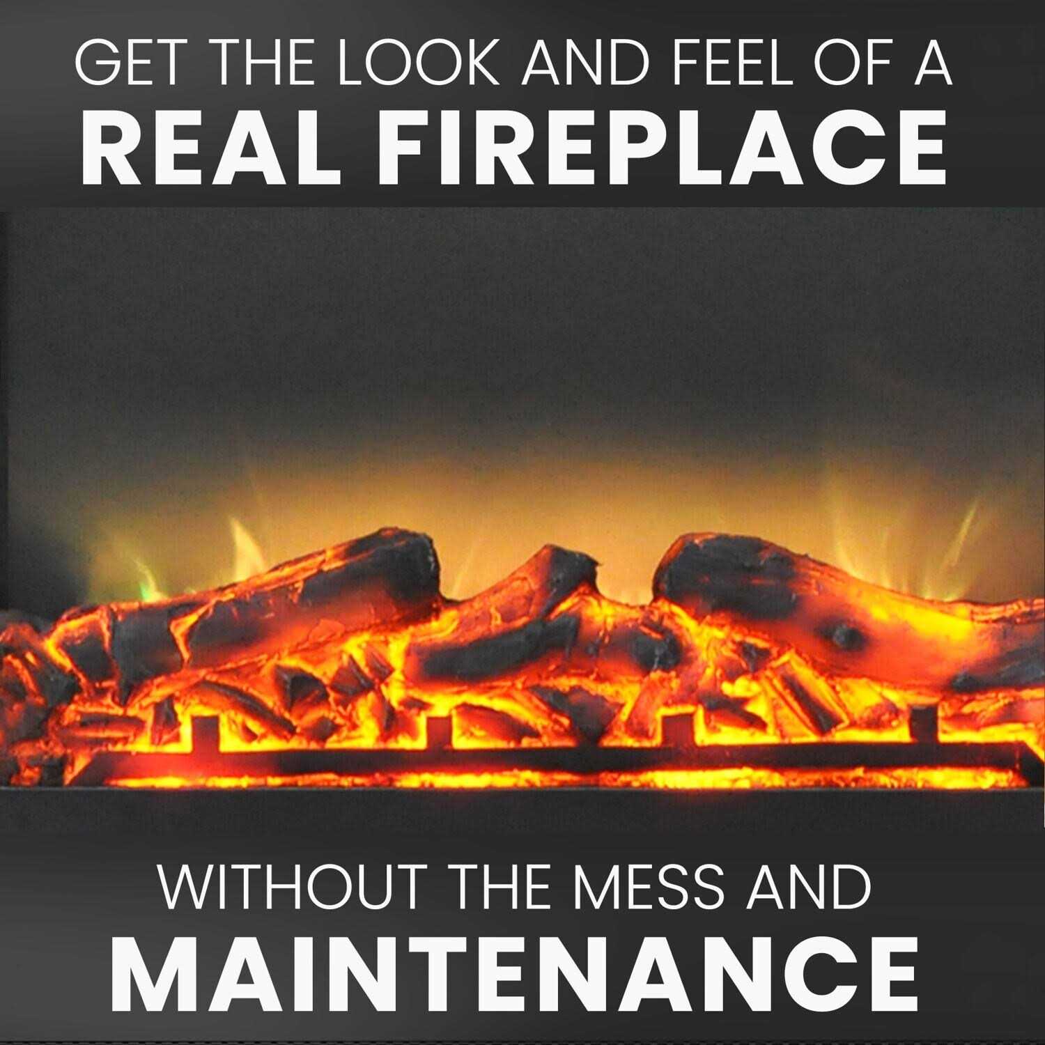 Hanover Fireside Freestanding 5116 BTU Electric Fireplace Heater Insert with Remote Control and Timer - Image 4