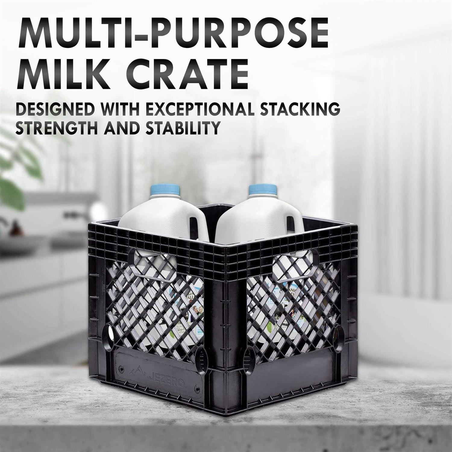 Juggernaut Storage 16qt Plastic Heavy-Duty Plastic Square Milk Crate - Image 3