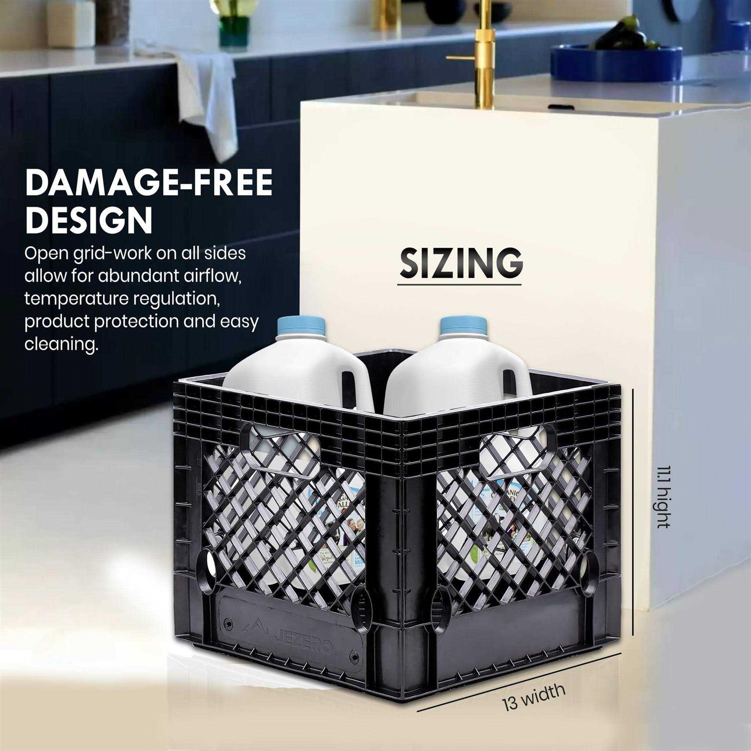 Juggernaut Storage 16qt Plastic Heavy-Duty Plastic Square Milk Crate - Image 5