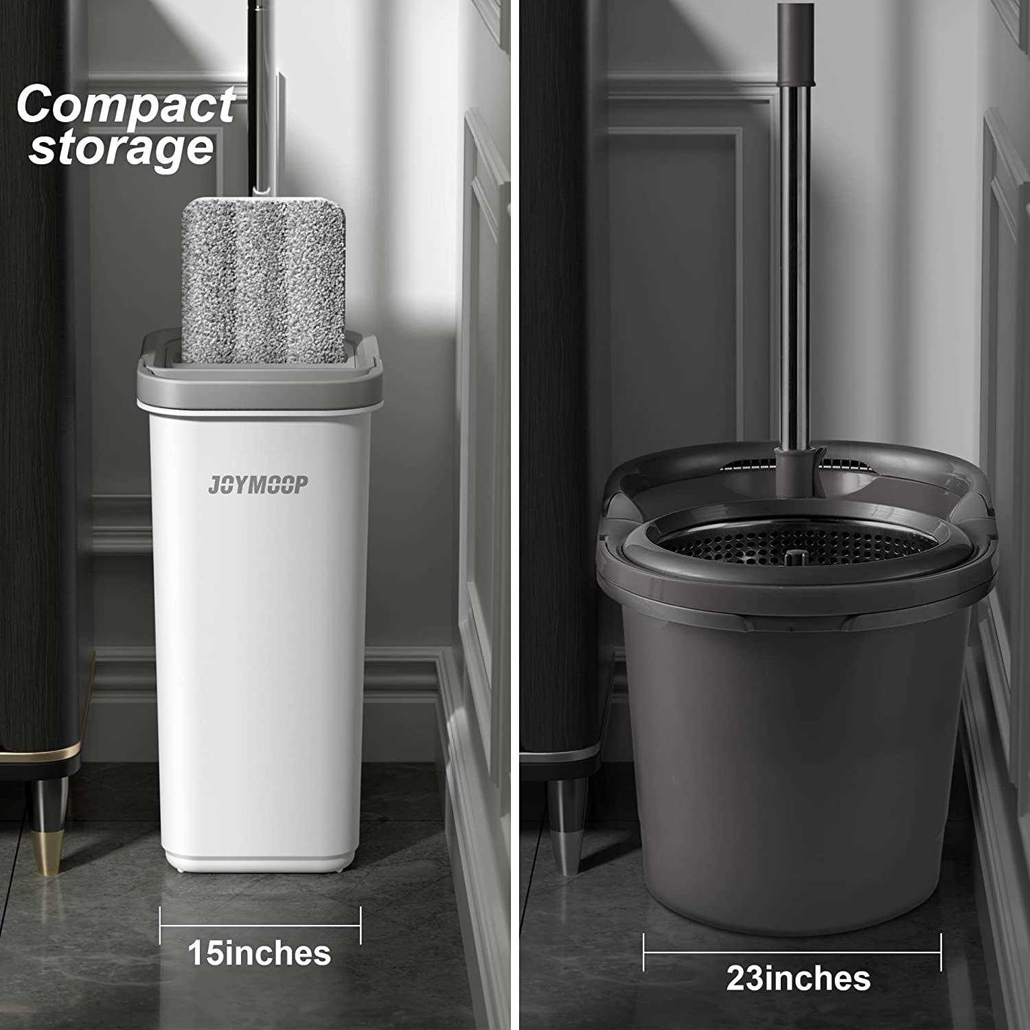 JOYMOOP Mop and Bucket with Wringer Set Flat Floor Mop and Bucket Microfiber and - Image 3