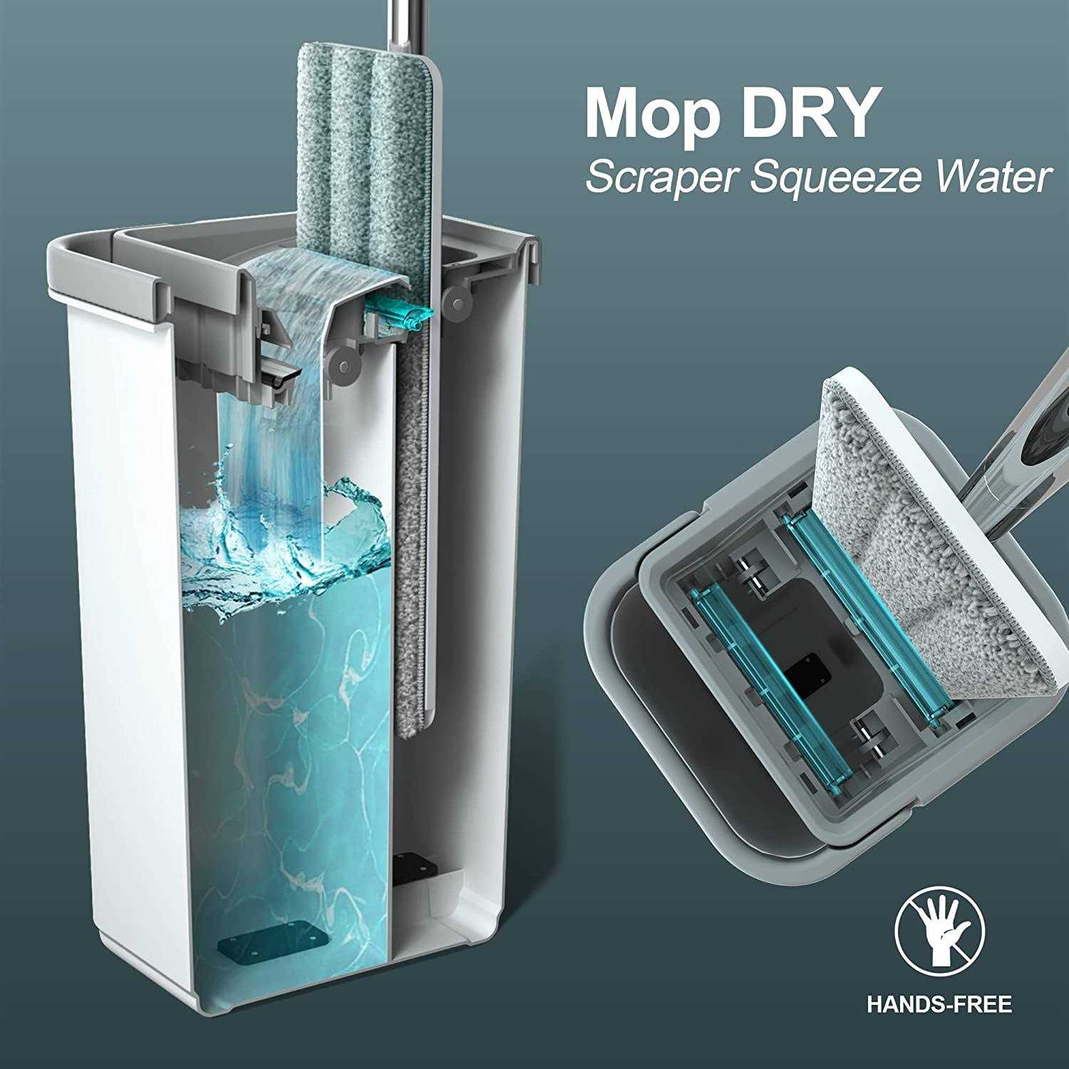 JOYMOOP Mop and Bucket with Wringer Set Flat Floor Mop and Bucket Microfiber and - Image 4