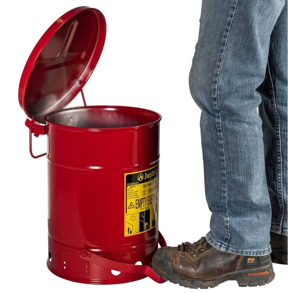 Justrite 6 Gallon Oily Waste Can - Image 3