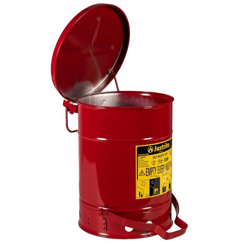 Justrite 6 Gallon Oily Waste Can - Image 4