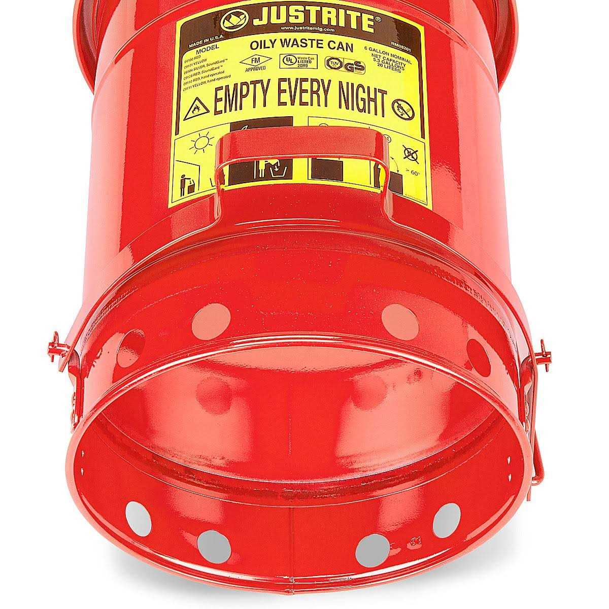 Justrite 6 Gallon Oily Waste Can - Image 5