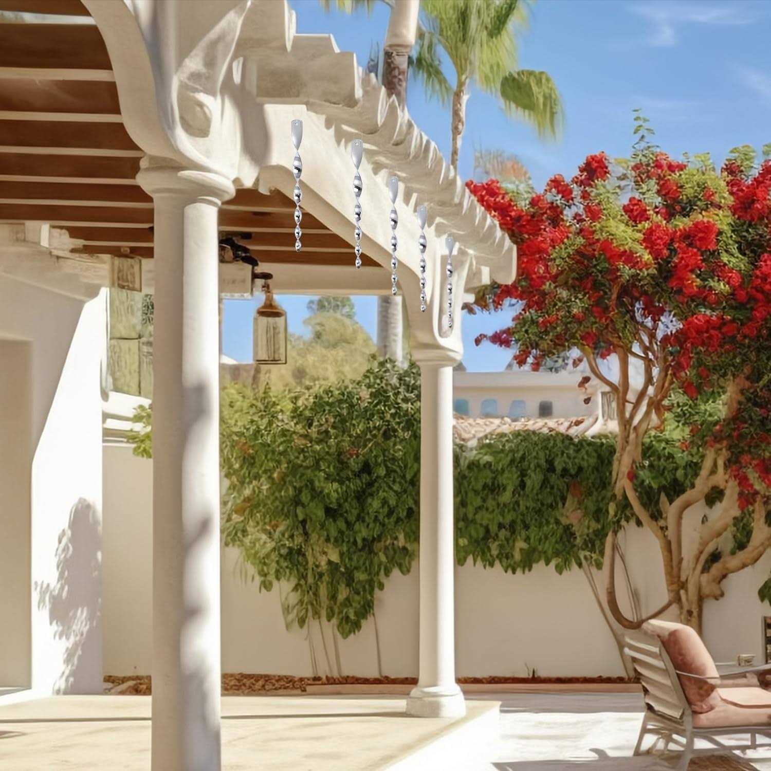 JUNIQUTE Bird Wind Twisting Scare Rods Reflective Ornamental Spiral Device - Image 3