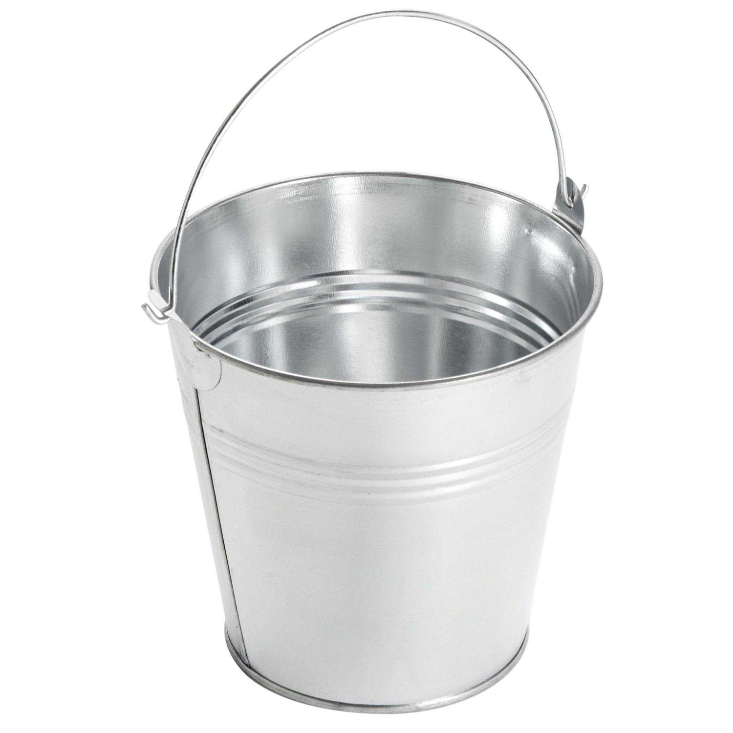 Juvale 12 Pack Galvanized Metal Buckets with Handles for Party Decorations - Image 4