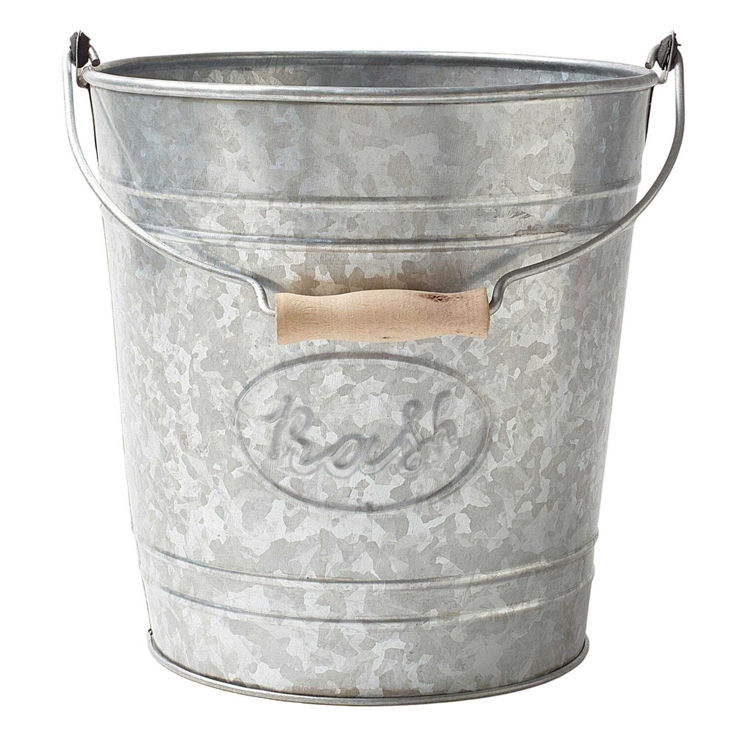 Autumn Alley Galvanized Metal Farmhouse Pedal Garbage Can - Image 3