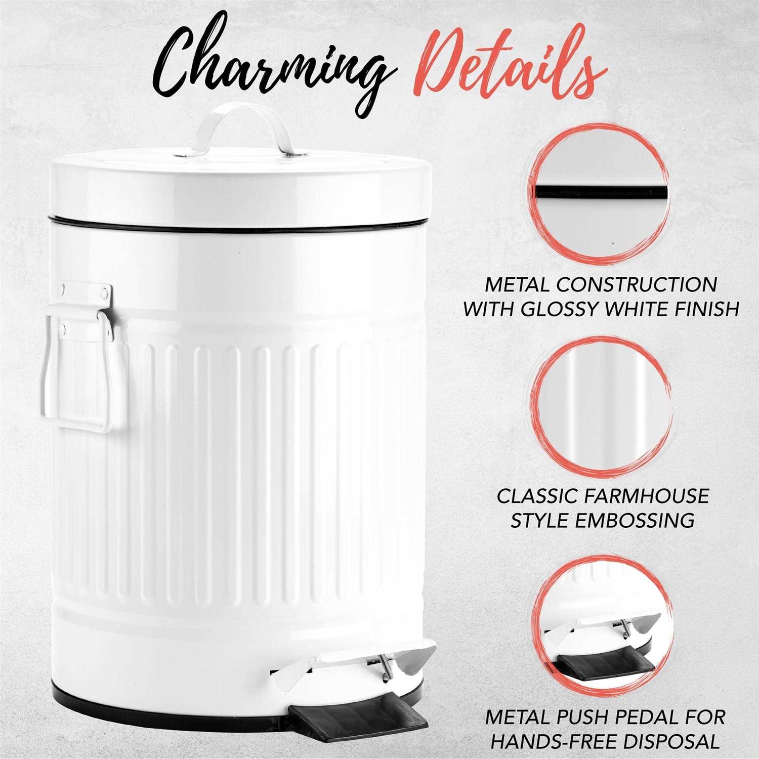 Autumn Alley Galvanized Metal Farmhouse Pedal Garbage Can - Image 4