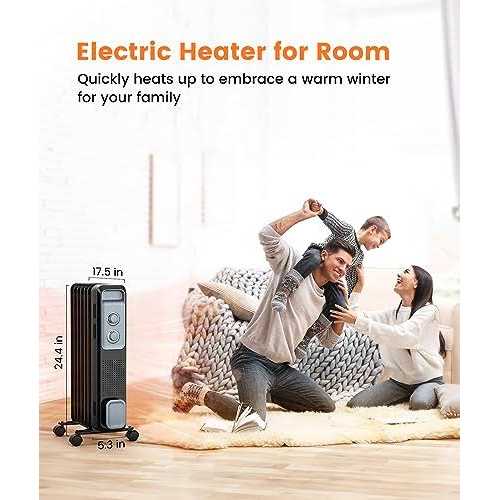 Joy Pebble Oil Filled Radiator Heater Portable Electric Heater 1S Heat - Image 3