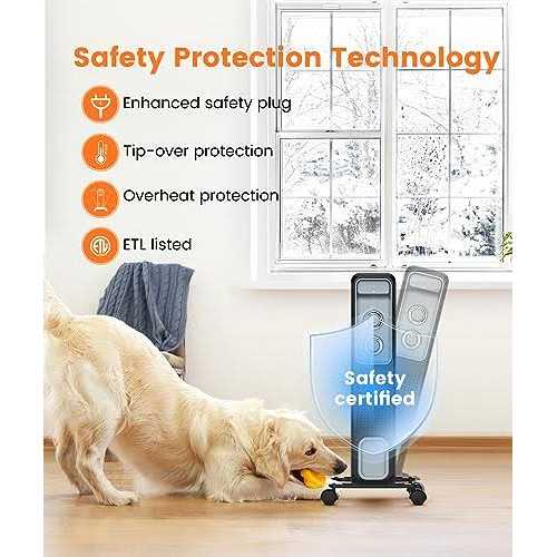 Joy Pebble Oil Filled Radiator Heater Portable Electric Heater 1S Heat - Image 4