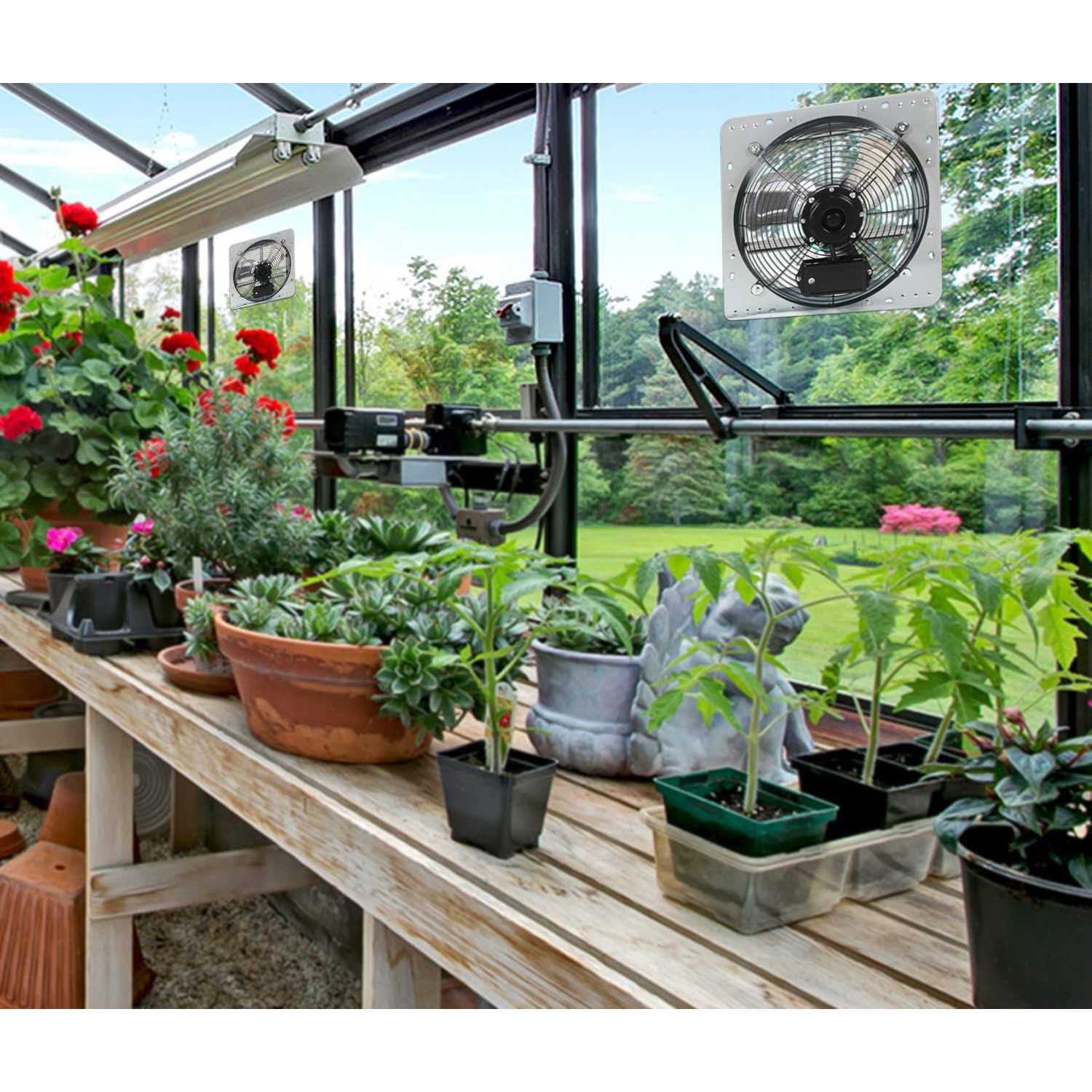 JPOWER 12 Inch Exhaust Fan Wall Mounted,Automatic Aluminum Shutter,Vent Fan High Speed 1800CFM For Garages And Shops,Greenhouse,Attic Ventilation - Image 3