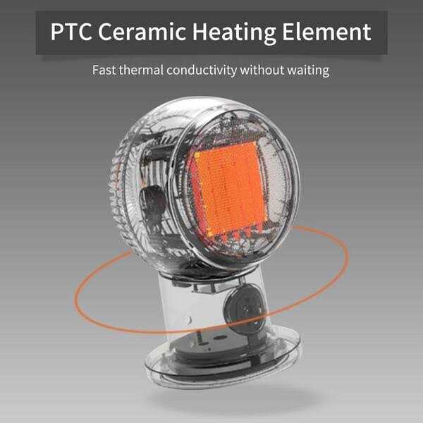 Kahomvis 7 in. 3 Heat Modes Setting Portable Electric Space Heater Desk Fan in White - Image 3