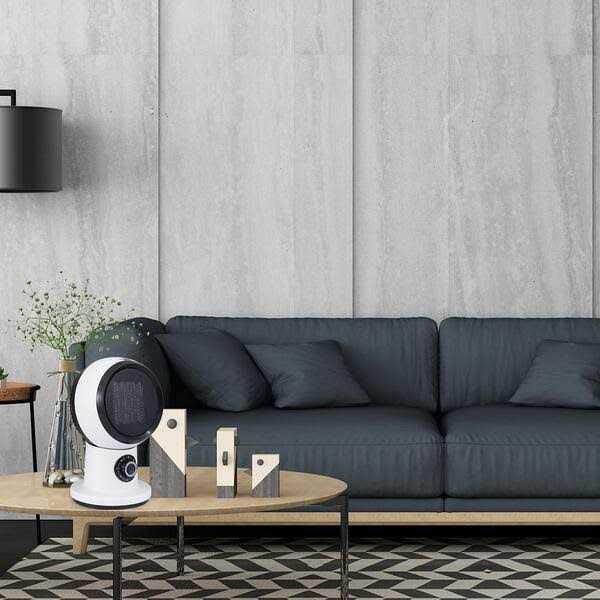 Kahomvis 7 in. 3 Heat Modes Setting Portable Electric Space Heater Desk Fan in White - Image 4