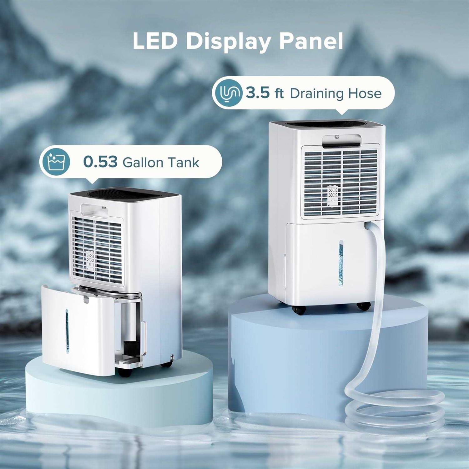 Kissair 30 Pint Dehumidifiers 1000 Sq. Ft Dehumidifier with Drain Hose - Image 3