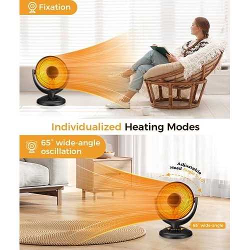 Joy Pebble Space Heater 400W/800W Oscillating Heater 2-Level Rapid Heating - Image 4