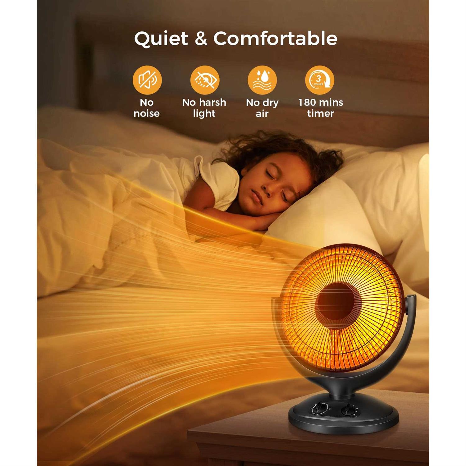 Joy Pebble Space Heater 400W/800W Oscillating Heater 2-Level Rapid Heating - Image 5