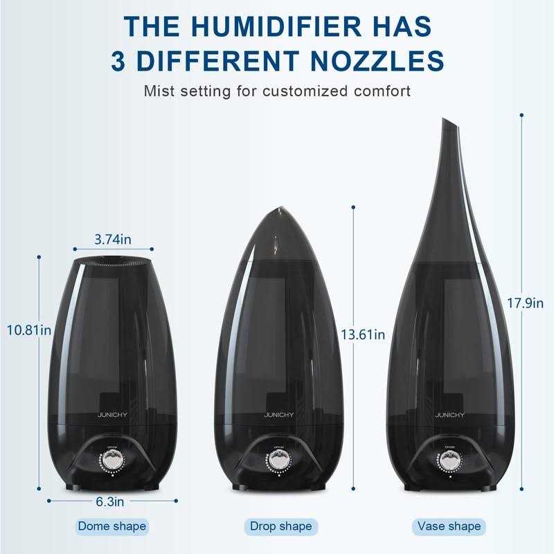 JUNICHY Vase Humidifiers 3L Humidifier for Plants Quiet Cool Mist Humidifiers for Room Plant Humidifier Indoor with Nozzle Desktop Humidifier - Image 3