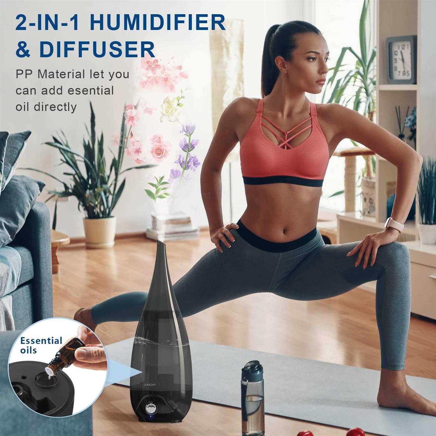 JUNICHY Vase Humidifiers 3L Humidifier for Plants Quiet Cool Mist Humidifiers for Room Plant Humidifier Indoor with Nozzle Desktop Humidifier - Image 5