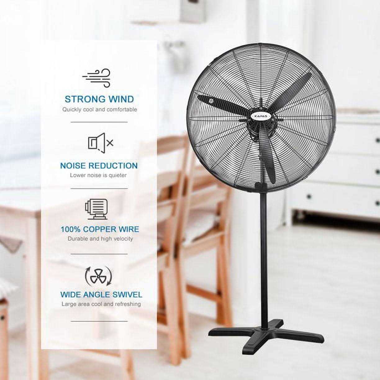 KAPAS Industrial Pedestal Fan 30 inch& 26 inch Diameter Commercial Oscillating Fan Adjust Height - Image 3