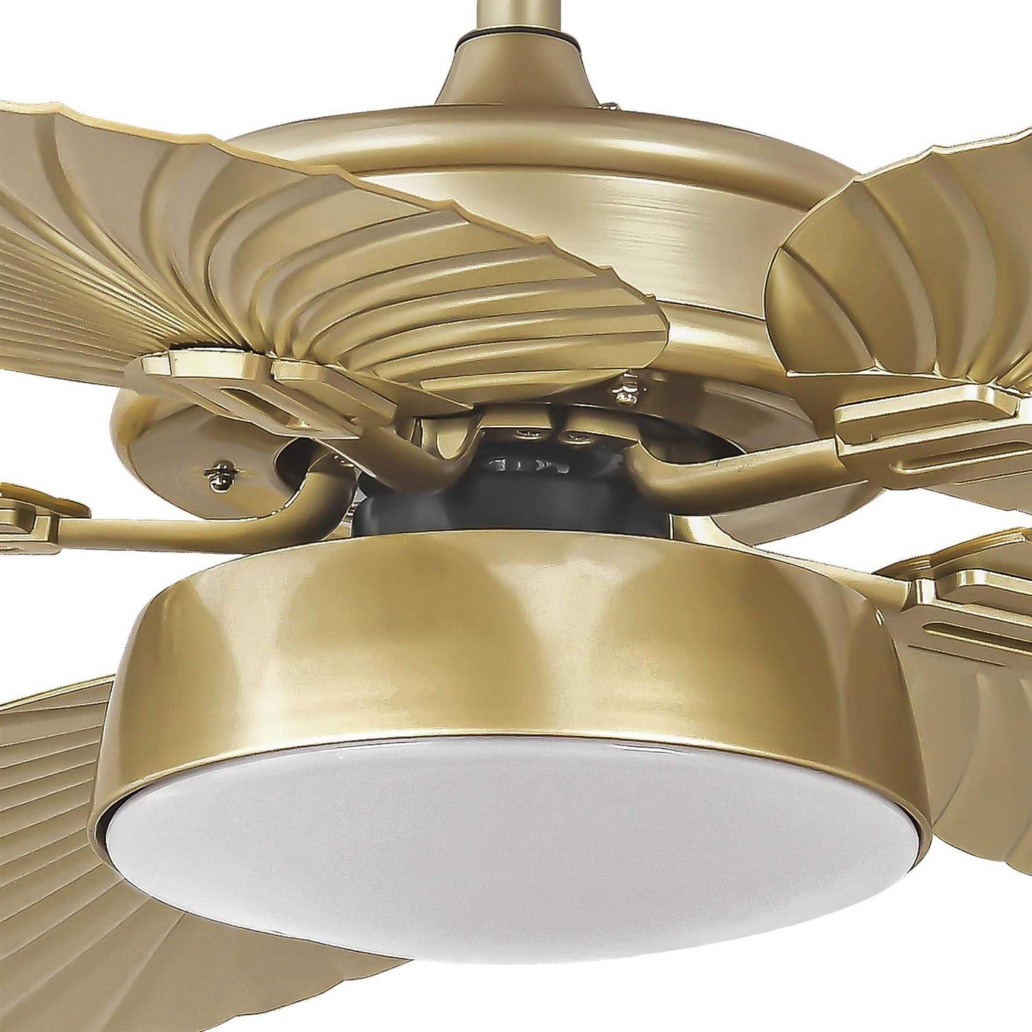 Moasis 52 Palm Leaf Tropical Style Ceiling Fan LED Light with Remote - Image 2