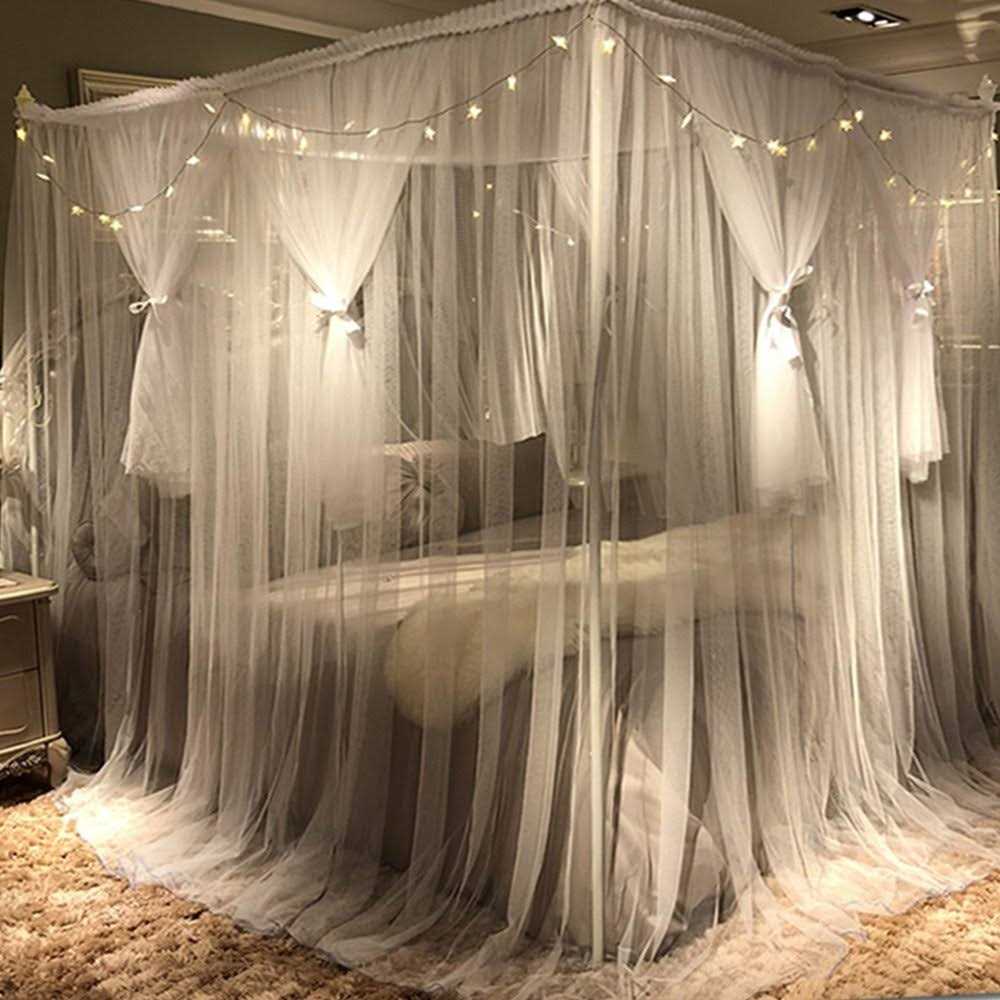 Joyreap 4 Corners Post Canopy Bed Curtain for Girls & Adults - Image 3