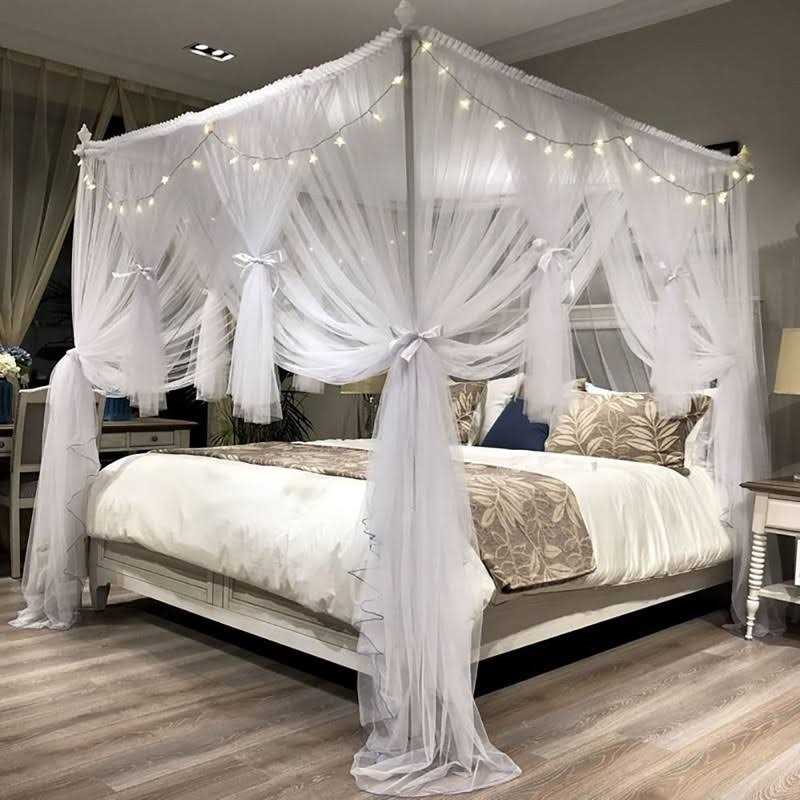 Joyreap 4 Corners Post Canopy Bed Curtain for Girls & Adults - Image 3