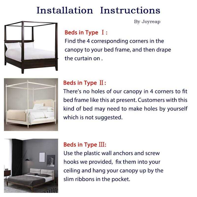 Joyreap 4 Corners Post Canopy Bed Curtain for Girls & Adults - Image 4