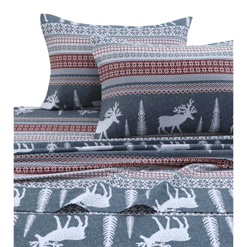 Tribeca Living Printed Flannel Extra Deep Pocket Sheet Set - Image 5