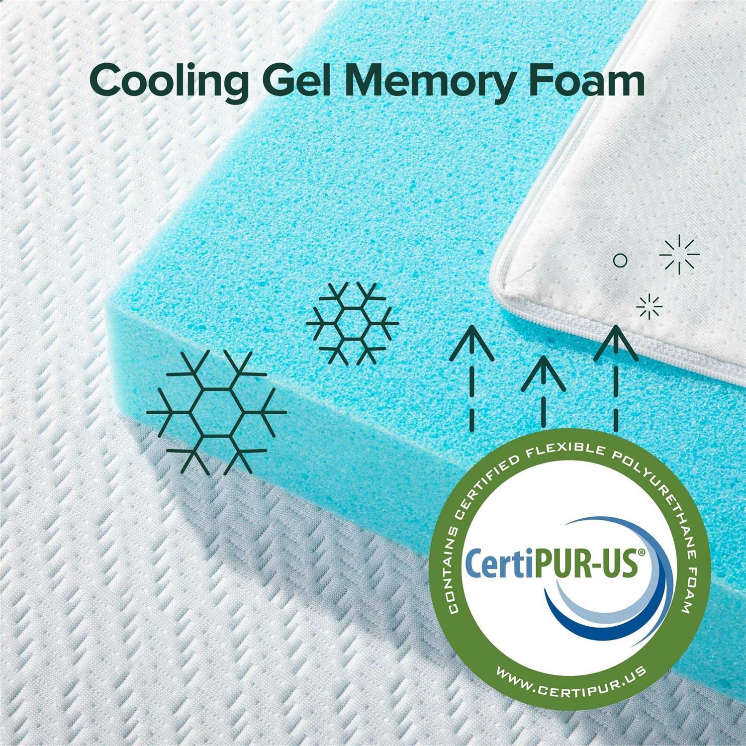 Zinus Cooling Gel Memory Foam Mattress Topper - Image 3