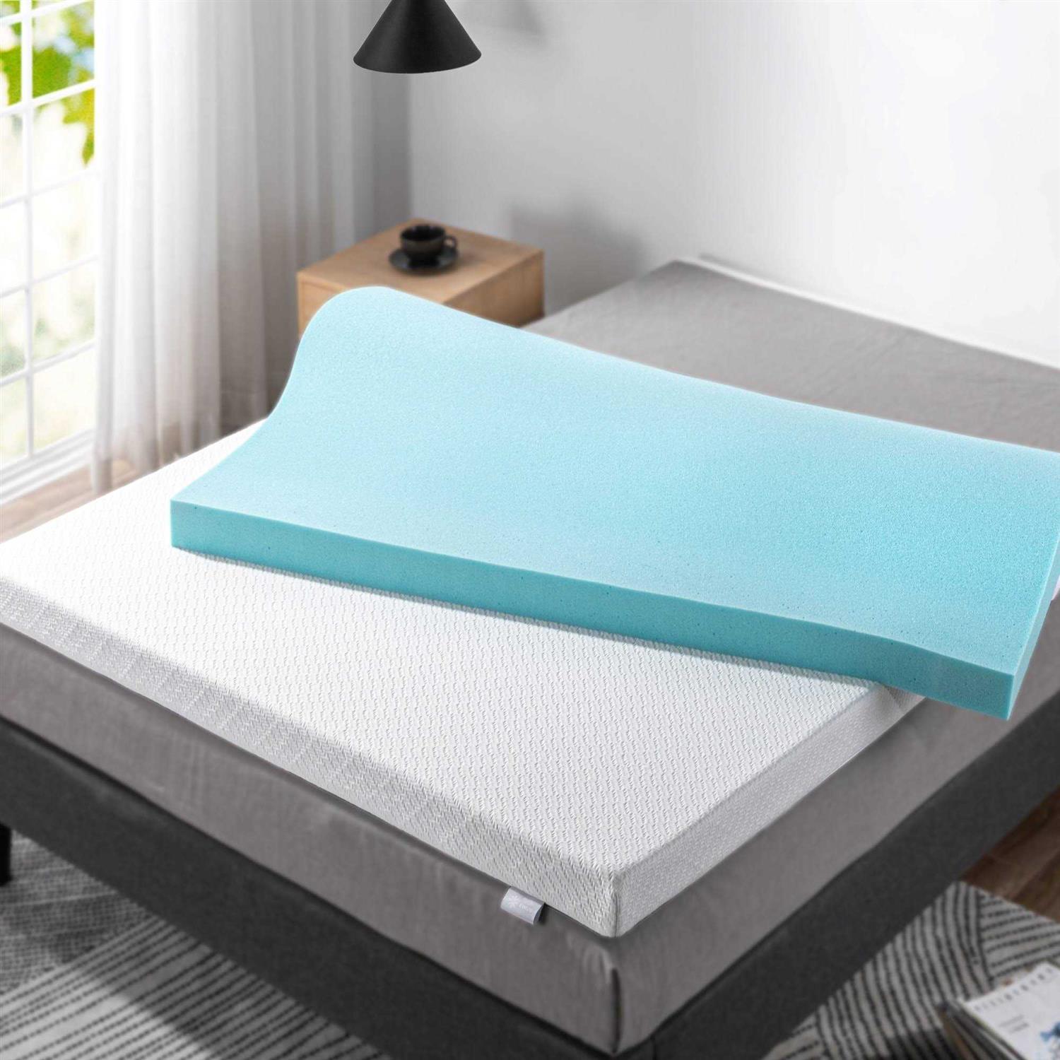 Zinus Cooling Gel Memory Foam Mattress Topper - Image 4