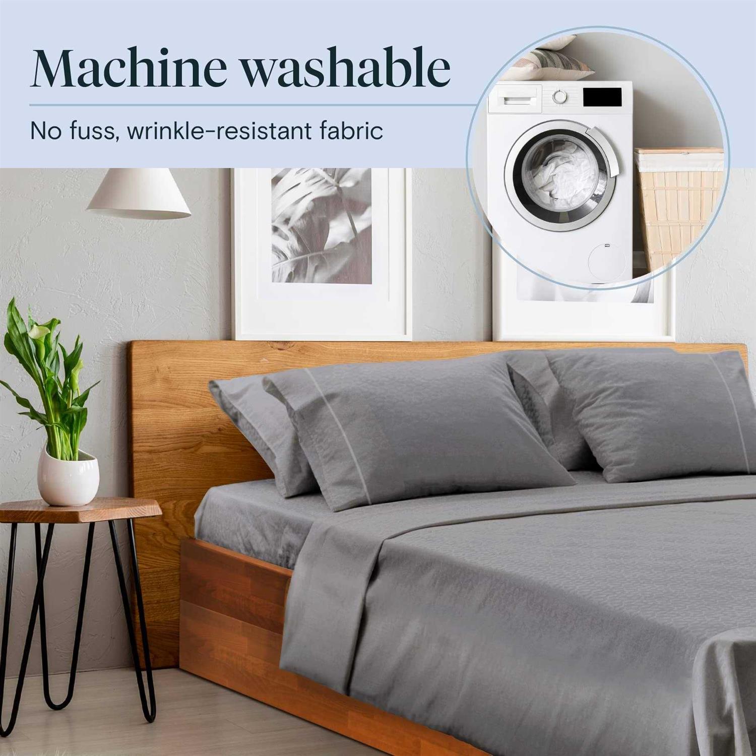 6 PC LuxClub Bamboo Sheet Set 18 inch Deep Pockets - Image 5