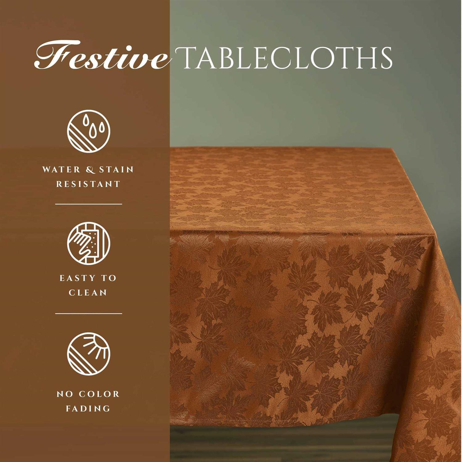Kadut Thanksgiving Tablecloth Fall Tablecloth Rectangle Tables Heavy Duty Fabric Stain Proof Table - Image 4