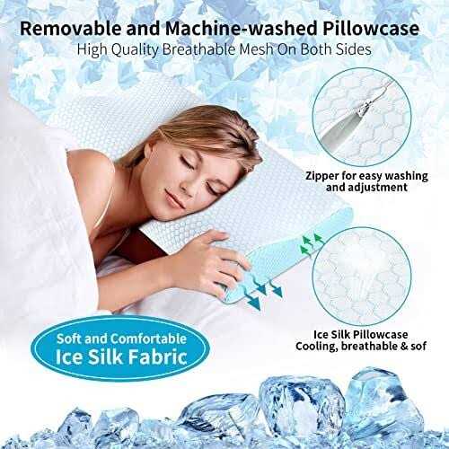 Ylekto Memory Foam Pillows Neck Pillow Bed Pillow for Sleeping Ergonomic Cervical Pillow Orthopedic Contour Pillow for Side Back Stomach Sleeper - Image 3