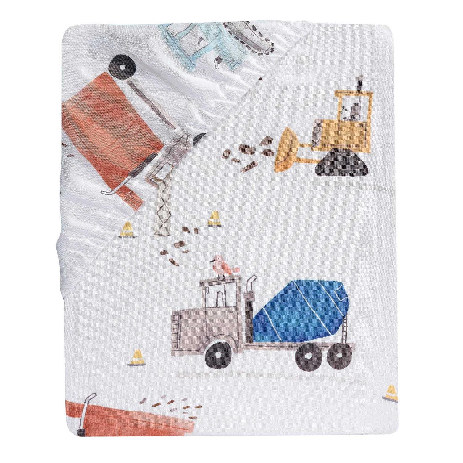 Lambs & Ivy Construction Zone Baby Fitted Crib Sheet - Image 3