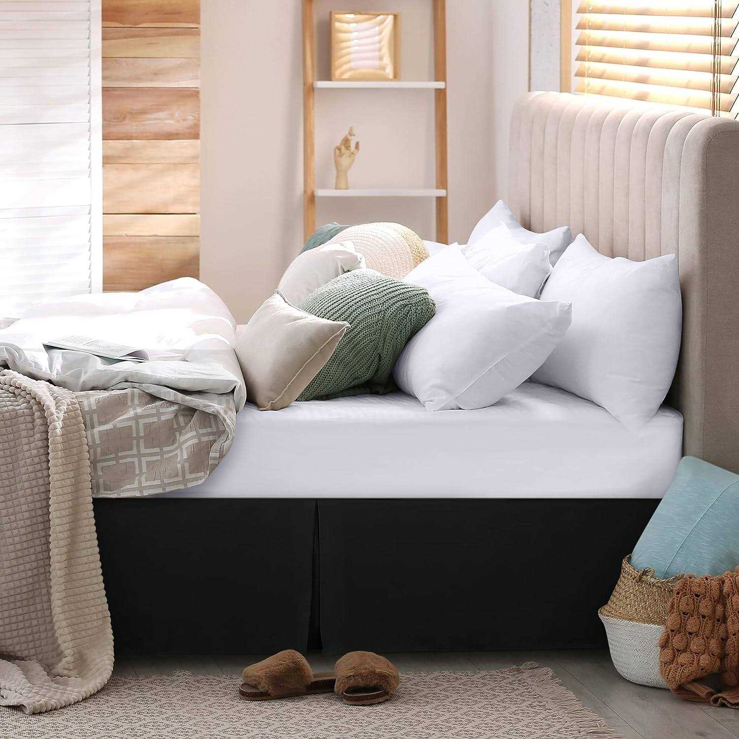 Utopia Bedding Bed Skirt Soft Quadruple Pleated Ruffle Easy Fit with 16 Inch Tailored Drop - Image 5