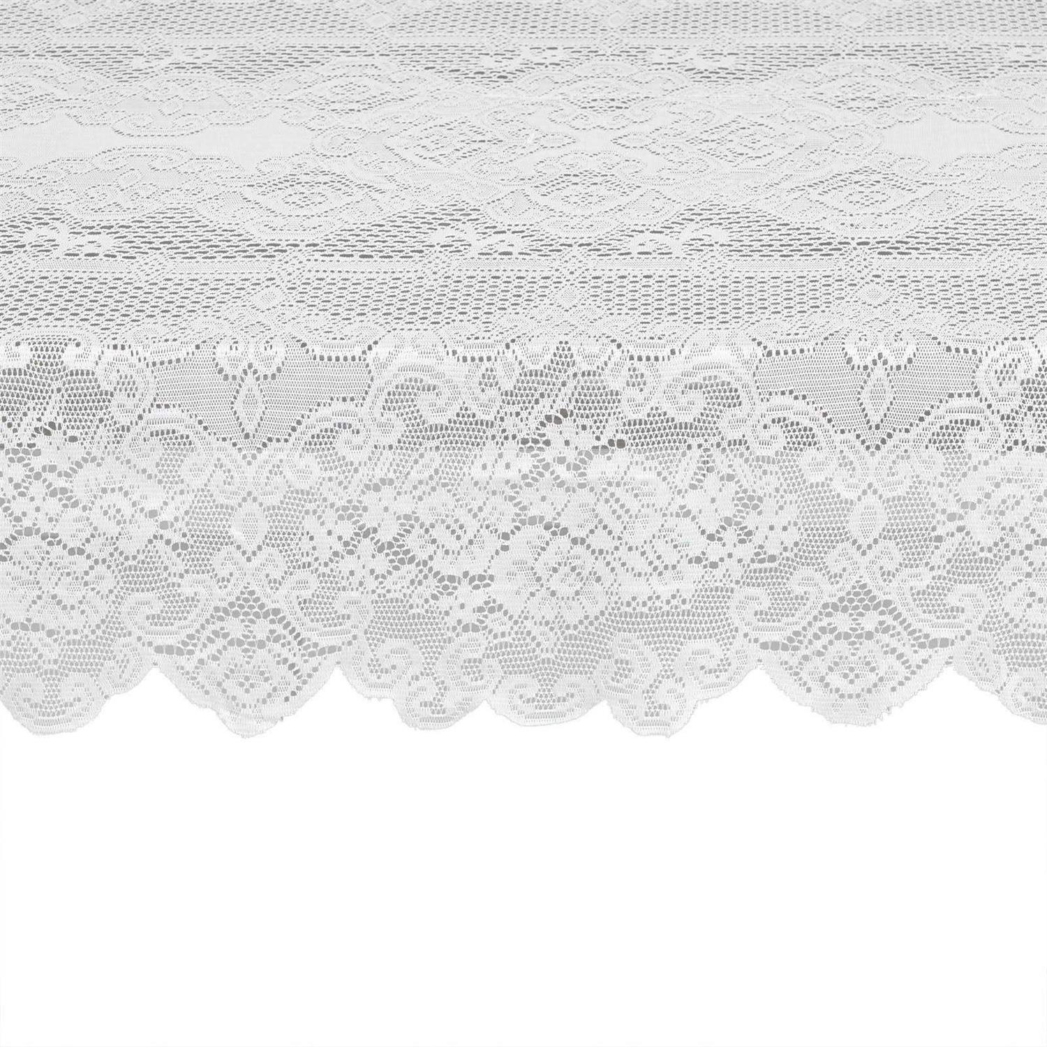Juvale White Lace Tablecloth for Rectangular Tables Vintage Style Wedding Reception - Image 3
