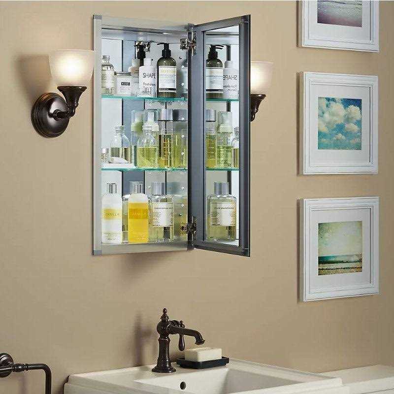 Kohler CB-CLR1620FS 16 W x 20 H Aluminum Single-Door Medicine Cabinet with Mirrored Door - Image 5