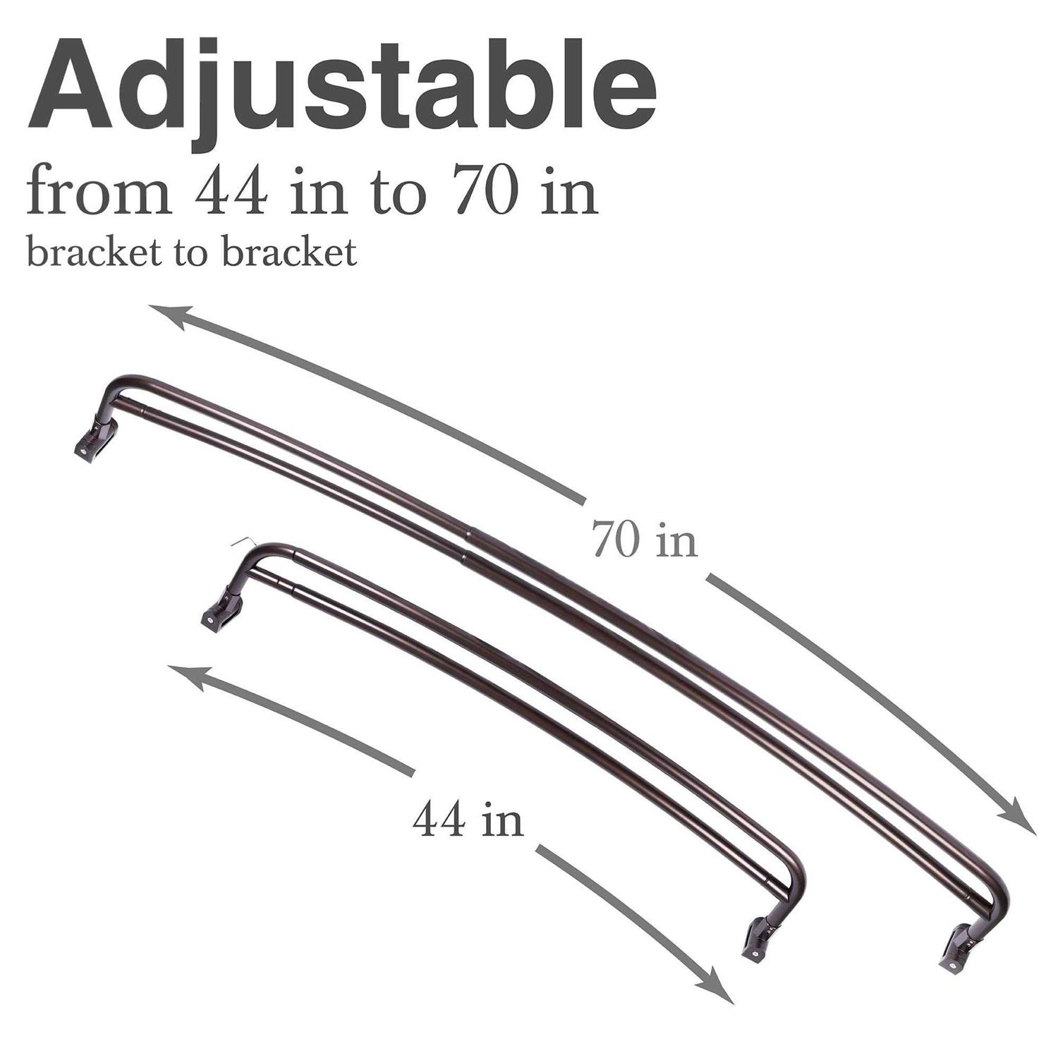 Js Jackson 44 70 Adjustable Curved Double Shower Curtain Rod - Image 3