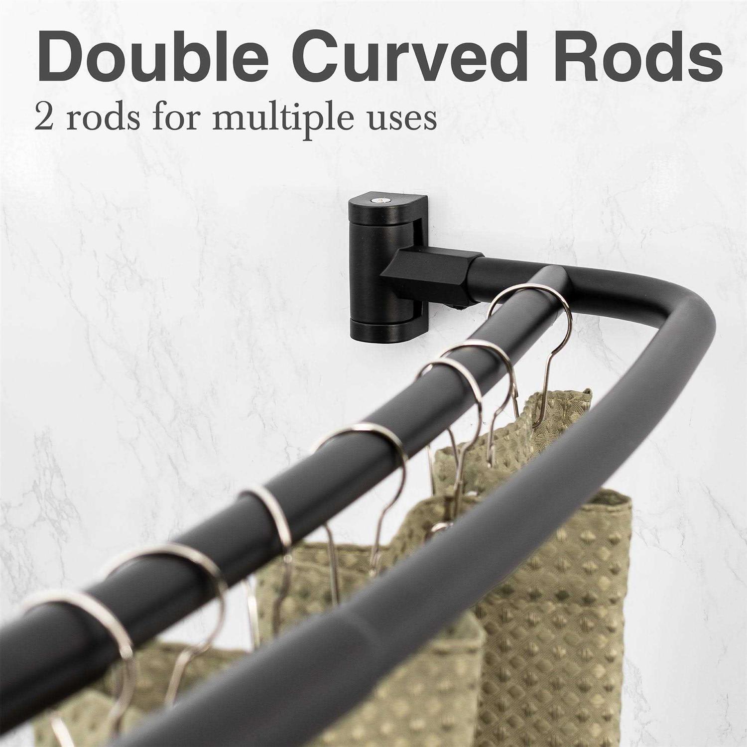 Js Jackson 44 70 Adjustable Curved Double Shower Curtain Rod - Image 4